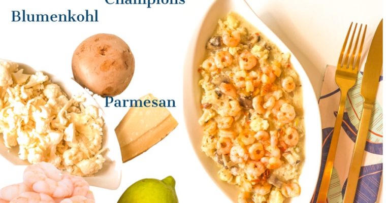 Zitronen-Champignon Risotto mit Blumenkohlreis