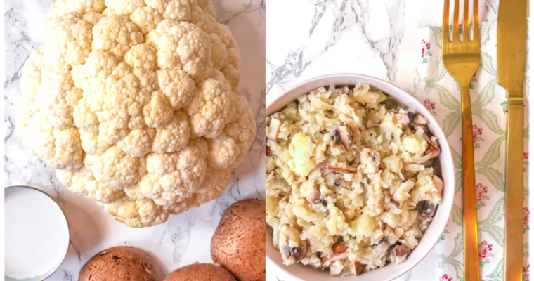 Kokos-Champignon Risotto mit Blumenkohlreis