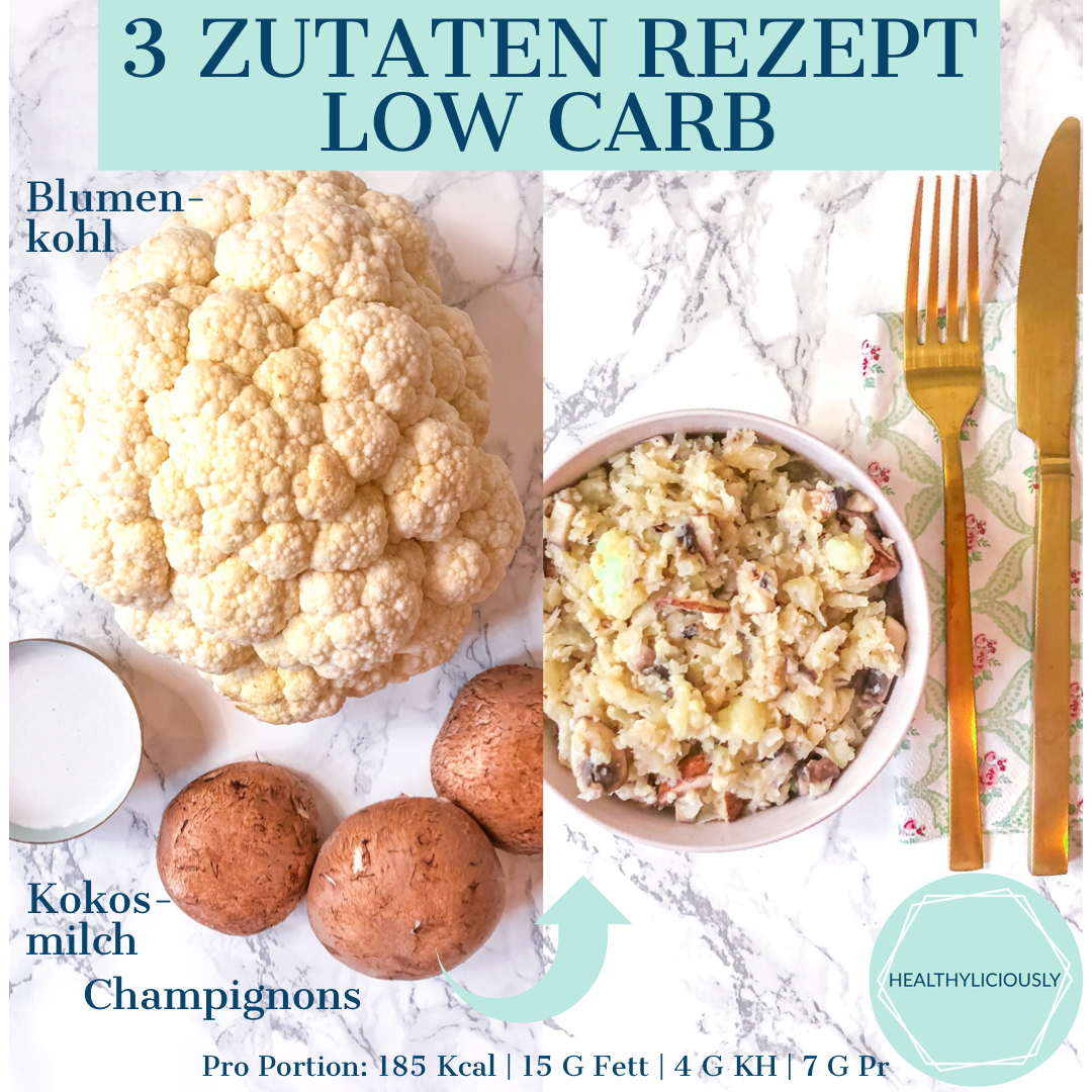 Kokos-Champignon Risotto mit Blumenkohlreis