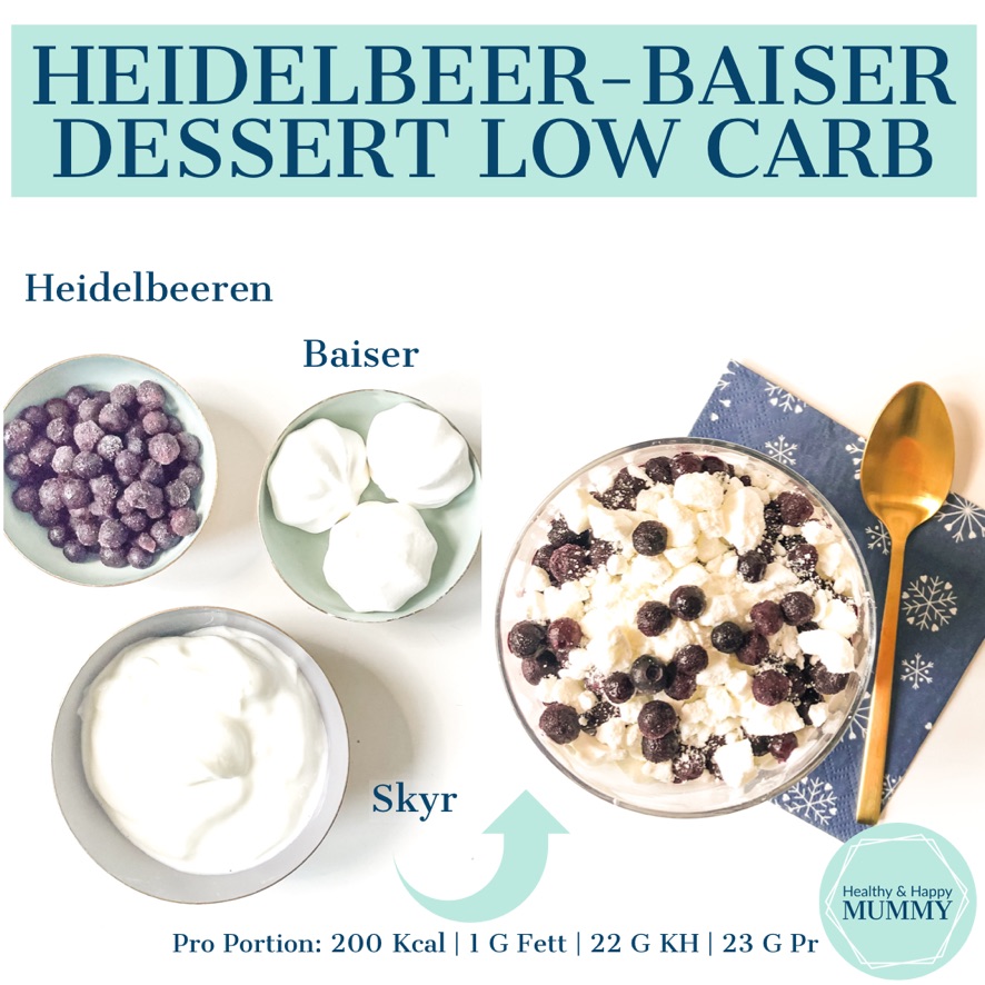 Heidelbeer-Baiser Dessert low carb