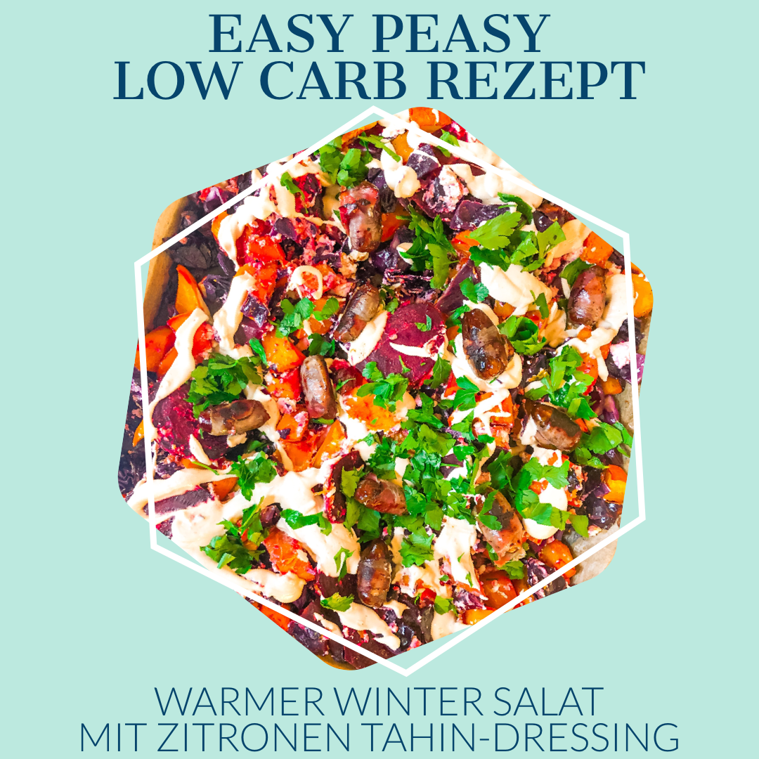 WARMER WINTER SALAT<br>MIT ZITRONEN TAHIN-DRESSING