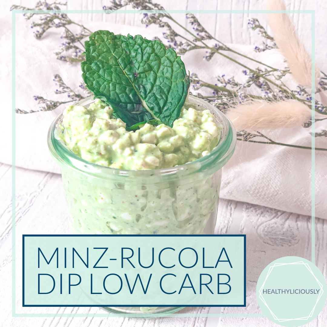 Frühlingshafter Minz-Rucola Dip low Carb