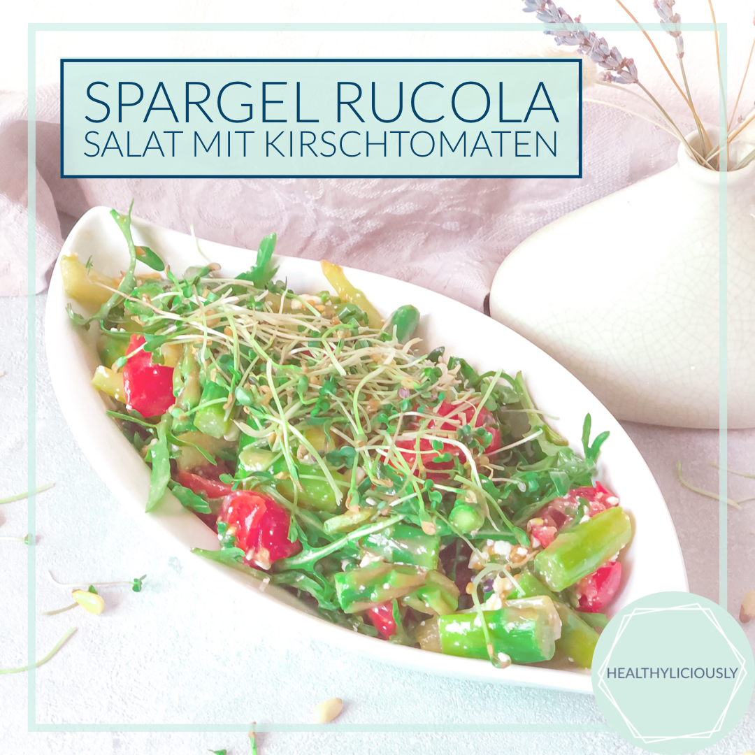 Spargel Rucola Salat mit Kirschtomaten