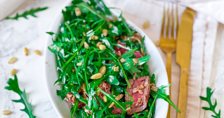 RUCOLA TRÜFFEL SALAT MIT RINDERFILET