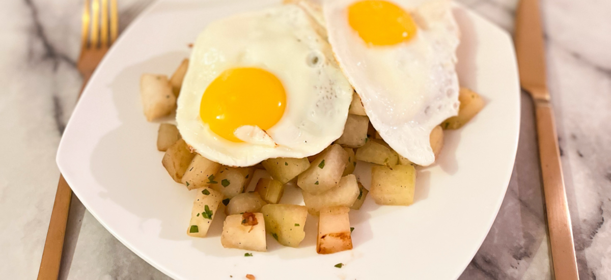 Lecker DETOX: Kohlrabi mit Estragon & Spiegelei